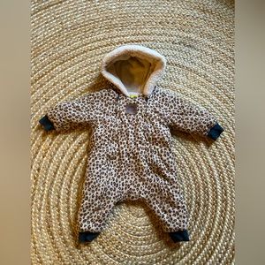 Leopard print 0-3 month fleece lined onesie suit